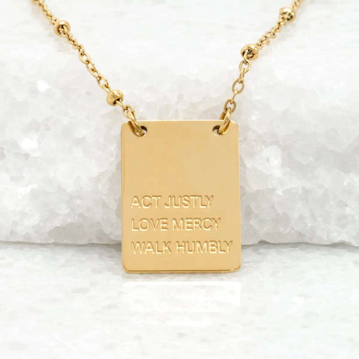 Act Justly Necklace in Gold - Starfish Project