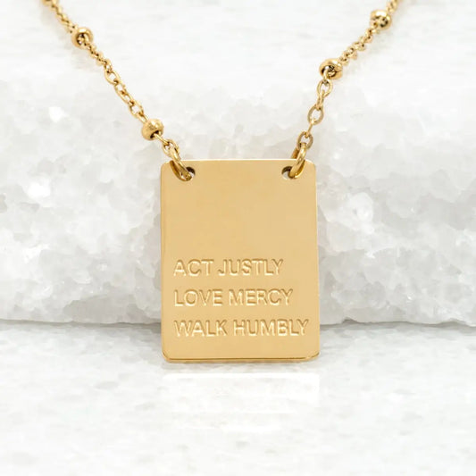 Act Justly Necklace in Gold - Starfish Project