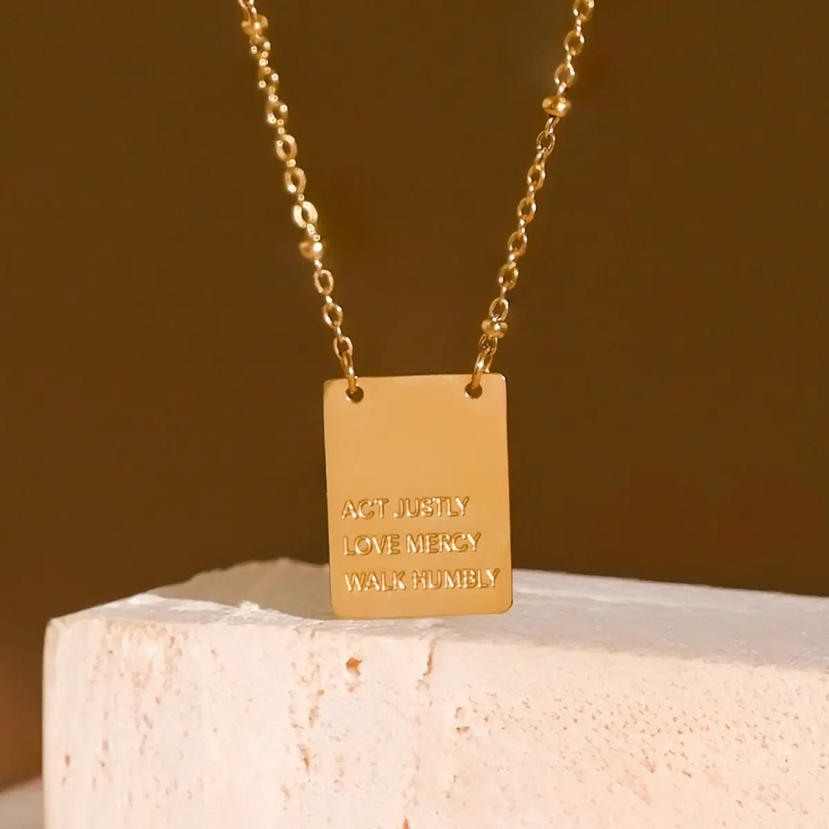 Act Justly Necklace in Gold - Starfish Project