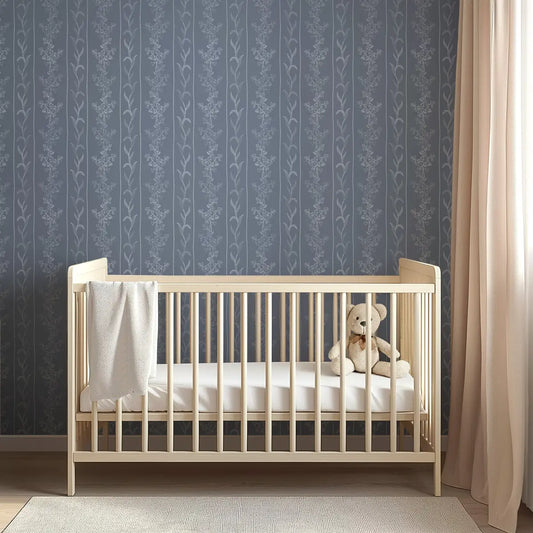 Ada Wallpaper - Flower Stripe for Baby - by Astrid Blanchard - Loomwell Home Goods