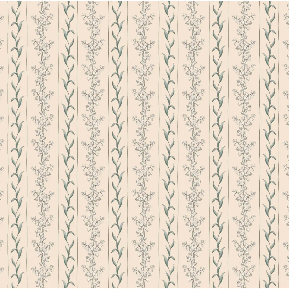 Ada Wallpaper - Flower Stripe for Baby - by Astrid Blanchard - Sample 1 foot by 1 foot / Neutral - Loomwell Home Goods