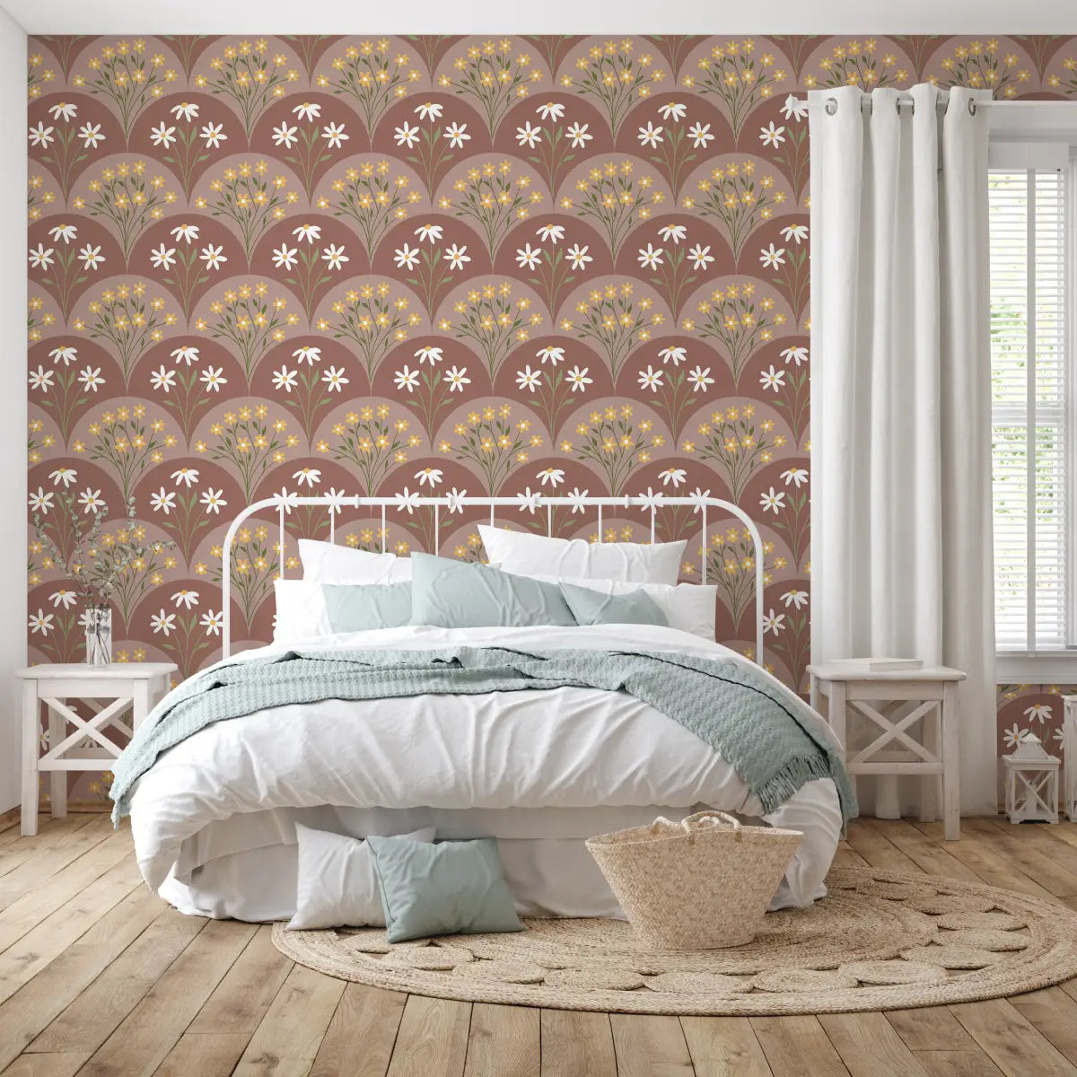 Addie Wallpaper - Flower Fans - by Megan Lindsey Illustration - Loomwell Home Goods