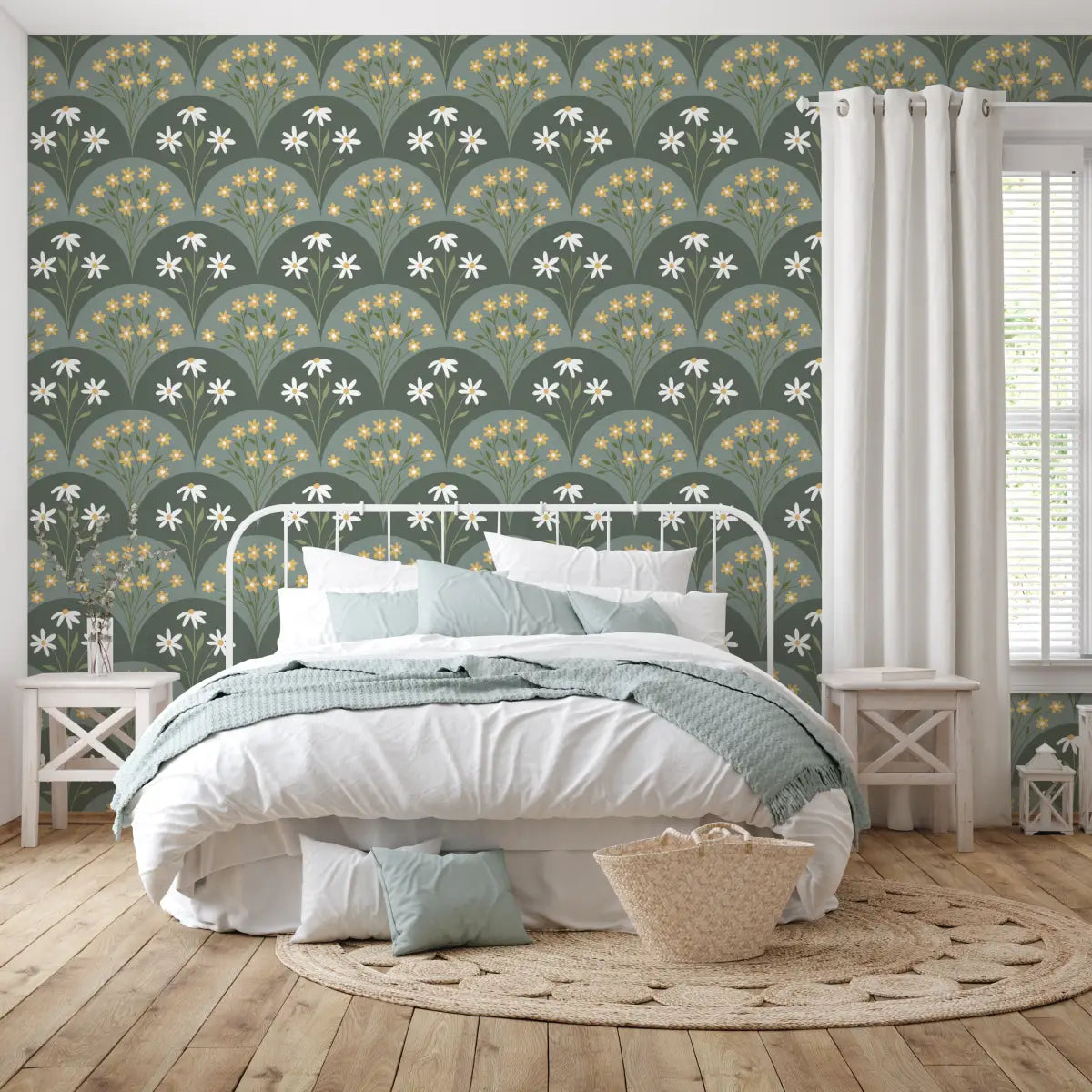 Addie Wallpaper - Flower Fans - by Megan Lindsey Illustration - Loomwell Home Goods