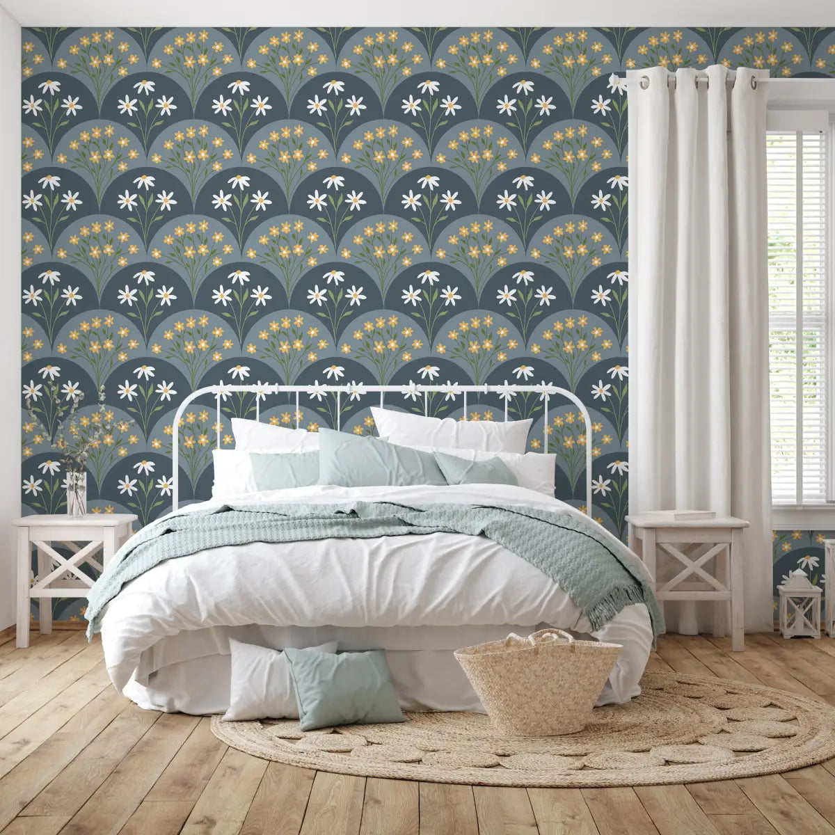 Addie Wallpaper - Flower Fans - by Megan Lindsey Illustration - Loomwell Home Goods