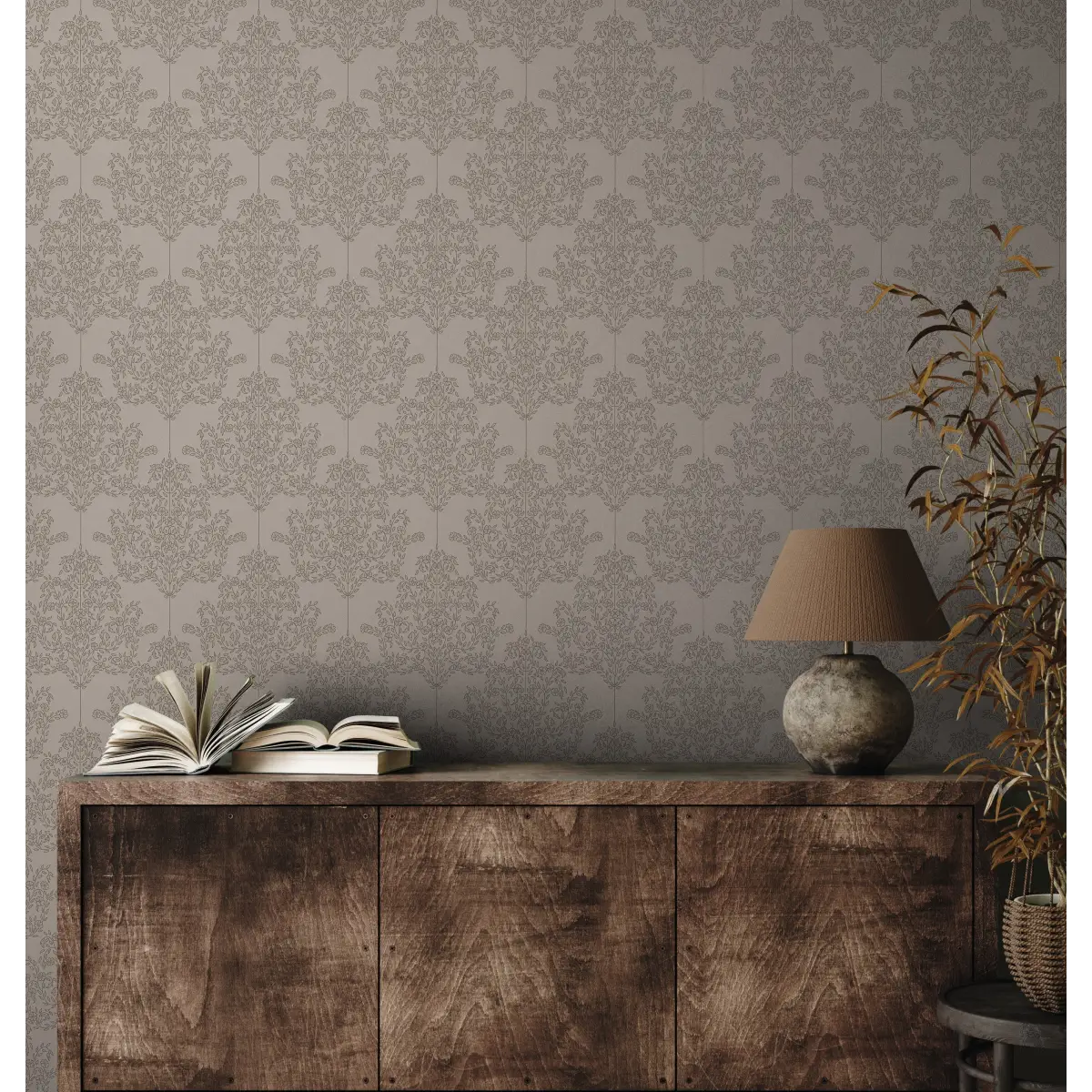 Adelae Wallpaper - Delicate Floral Damask - by Quirky Paisley Designs - Loomwell Home Goods