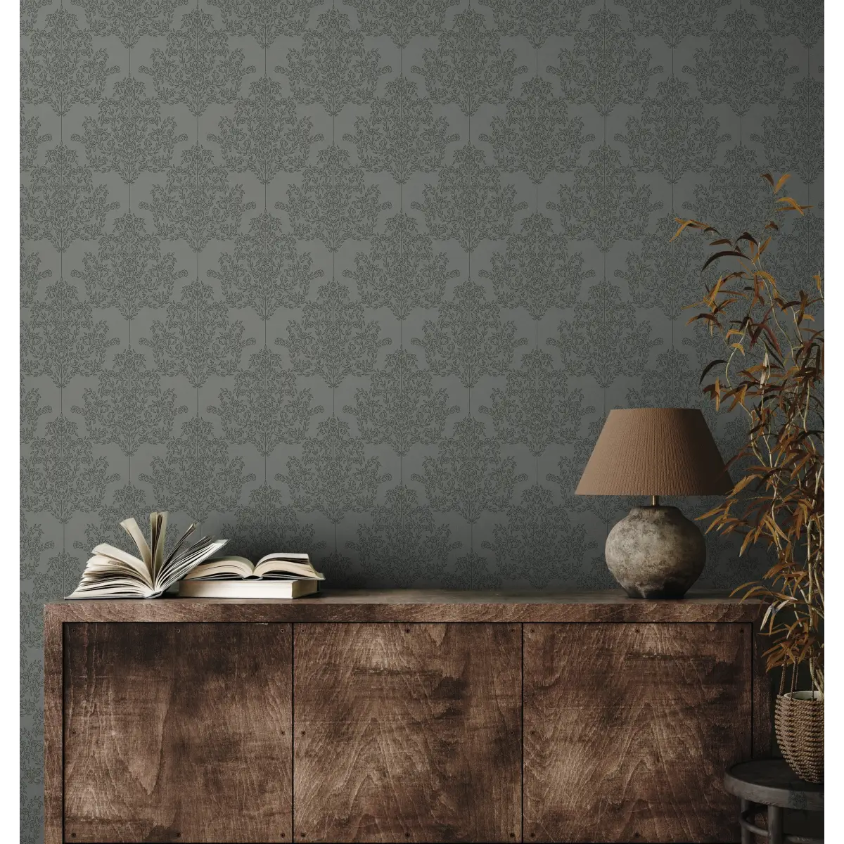 Adelae Wallpaper - Delicate Floral Damask - by Quirky Paisley Designs - Loomwell Home Goods