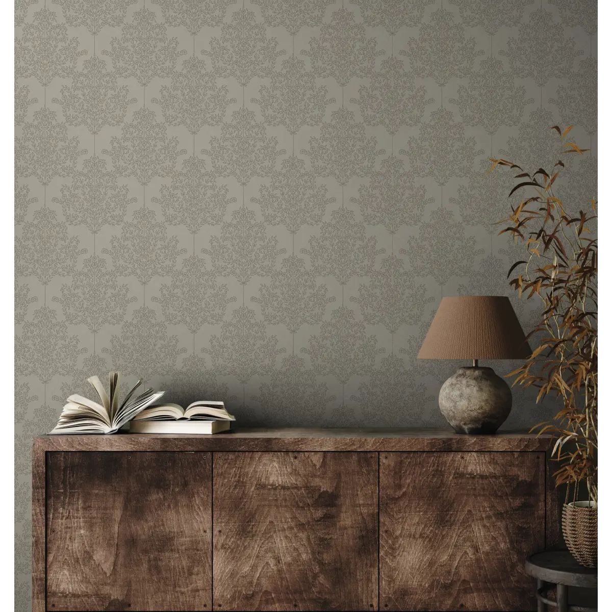 Adelae Wallpaper - Delicate Floral Damask - by Quirky Paisley Designs - Loomwell Home Goods
