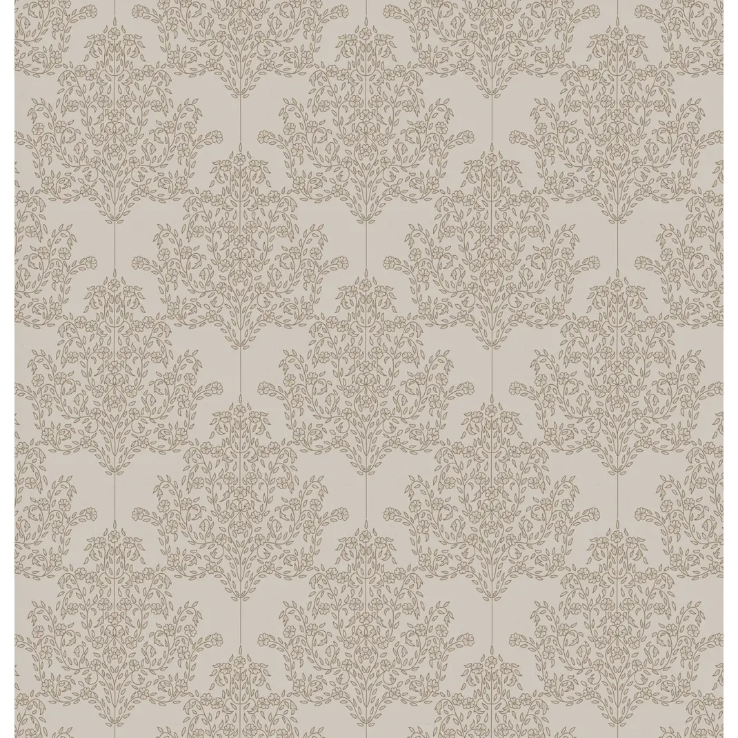 Adelae Wallpaper - Delicate Floral Damask - by Quirky Paisley Designs - Sample 1 foot by 1 foot / Sand - Loomwell Home
