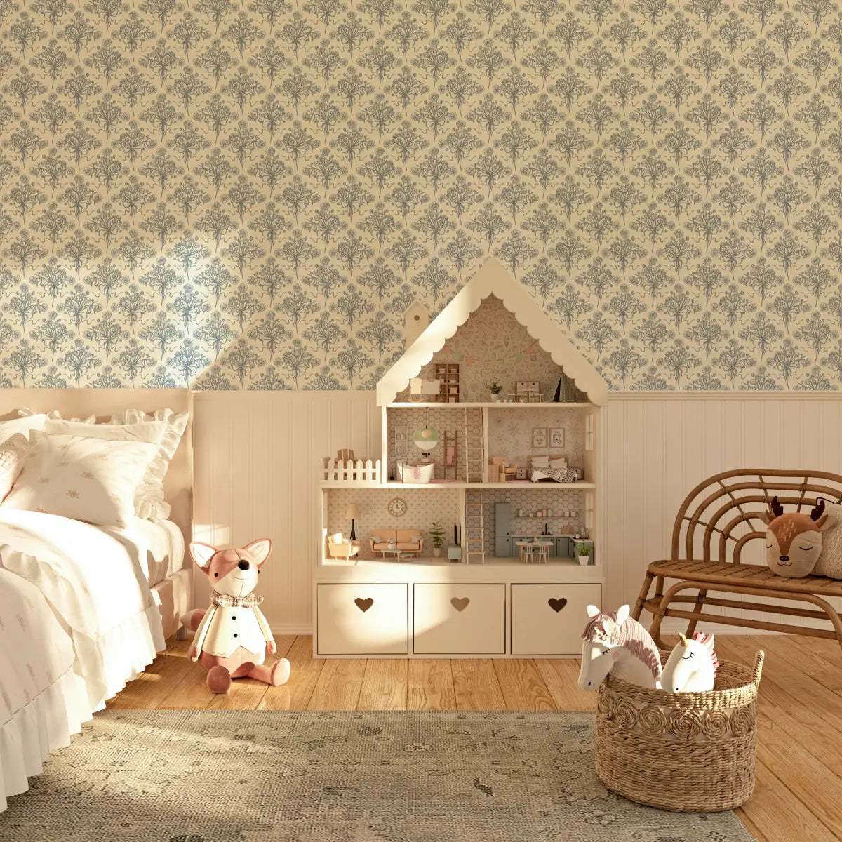 Adeline Wallpaper - Victorian Flower Bouquet - by Ali Anni - Loomwell Home Goods