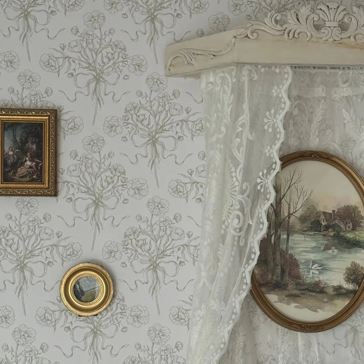 Adeline Wallpaper - Victorian Flower Bouquet - by Ali Anni - Loomwell Home Goods