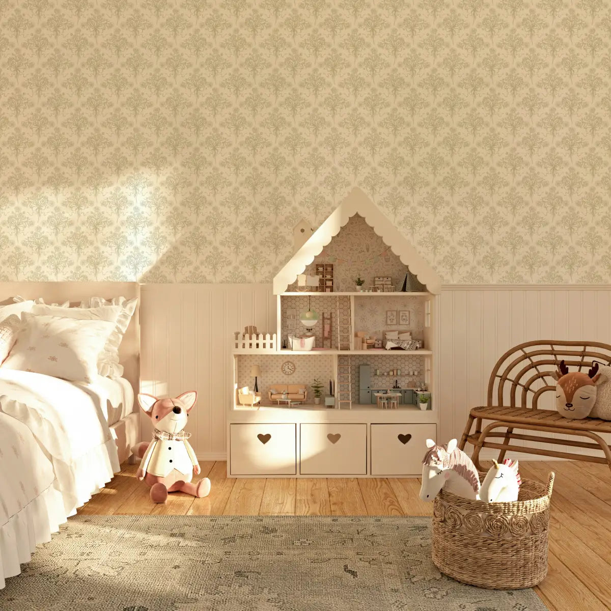 Adeline Wallpaper - Victorian Flower Bouquet - by Ali Anni - Loomwell Home Goods