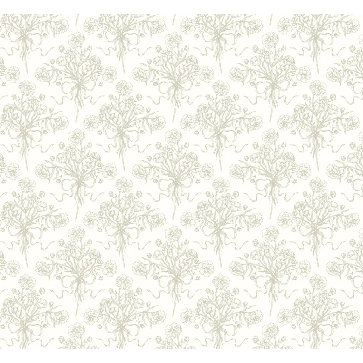 Adeline Wallpaper - Victorian Flower Bouquet - by Ali Anni - Sample 1 foot by 1 foot / Sage / Small - Loomwell Home