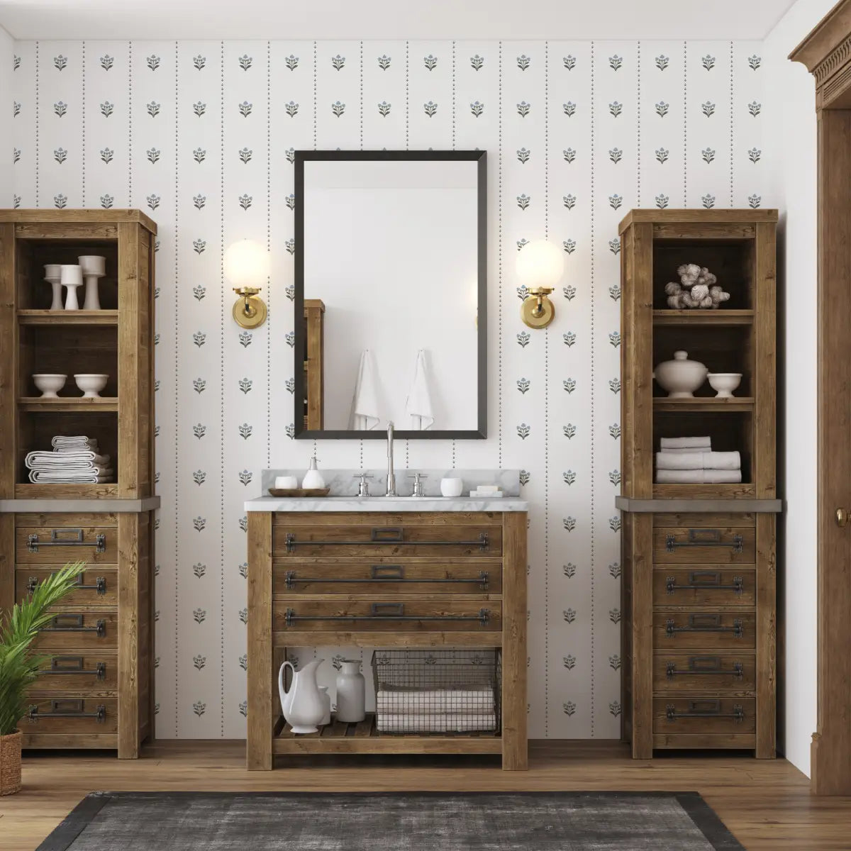 Adell Wallpaper - Sweet Flowers - by Megan Lindsey Illustration - Loomwell Home Goods
