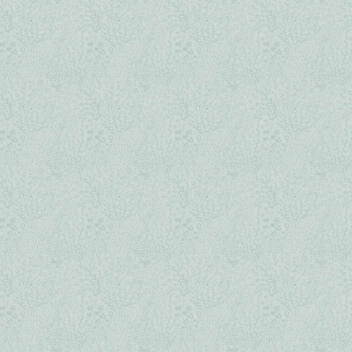 Adley Wallpaper - Tiny Meadow Flowers - by Megan Cabaj - Sample 1 foot by 1 foot / Blue - Loomwell Home Goods