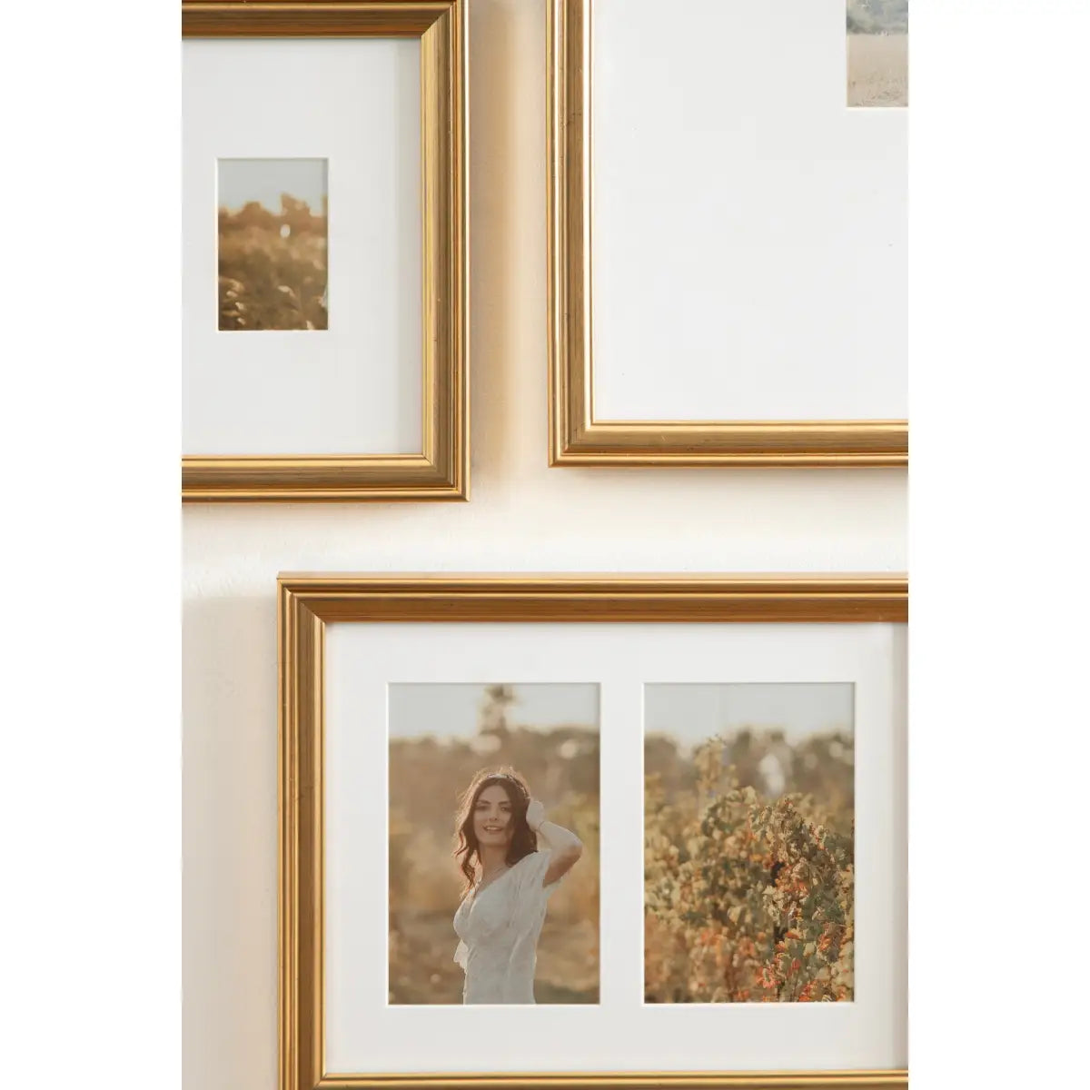 Adlynn Wall Picture Frames - Set of 5 - Gold - kateandlaurel