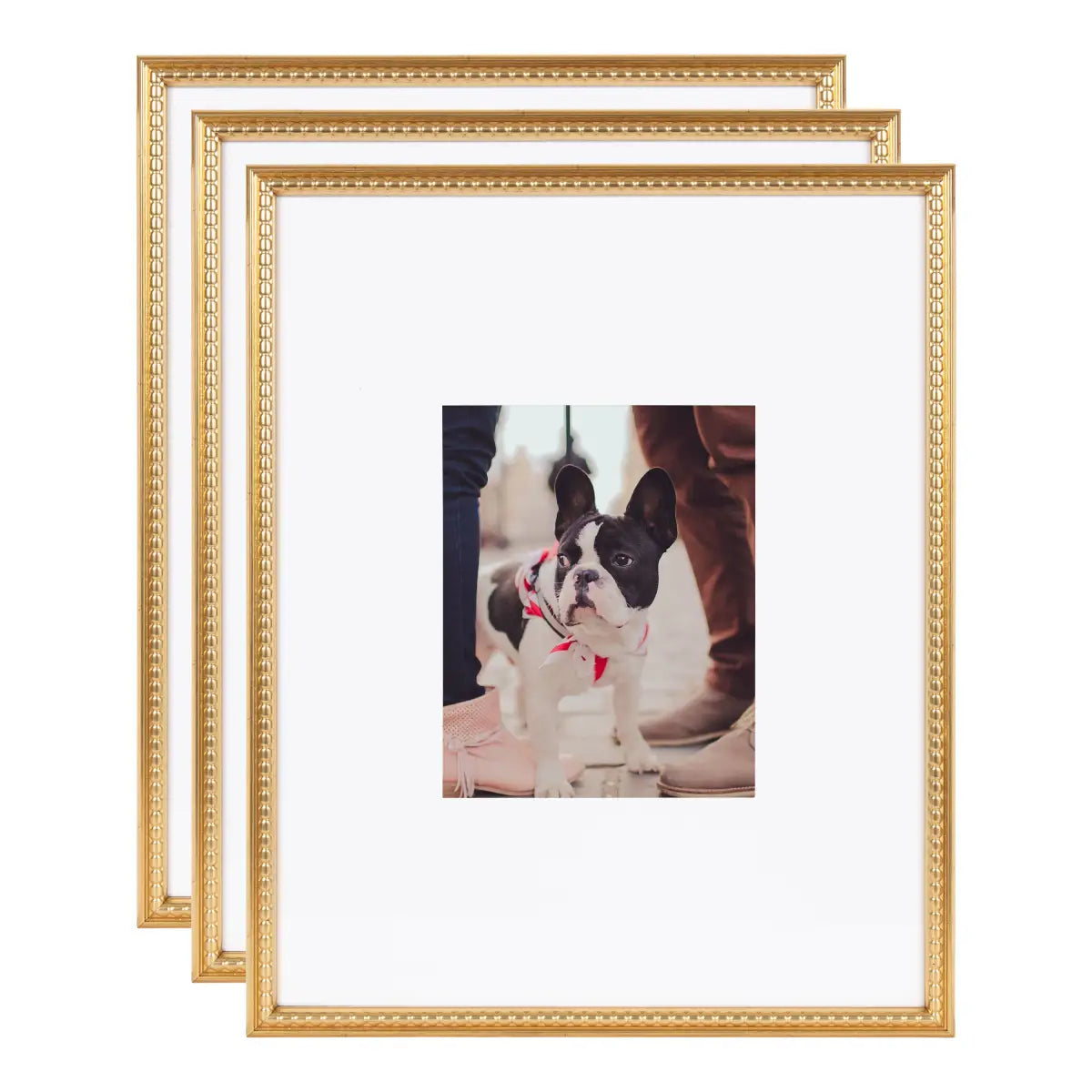 Adlynn Beaded Photo Frames - Set of 3 - Gold - kateandlaurel