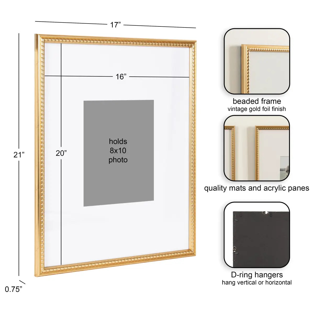 Adlynn Beaded Photo Frames - Set of 3 - kateandlaurel