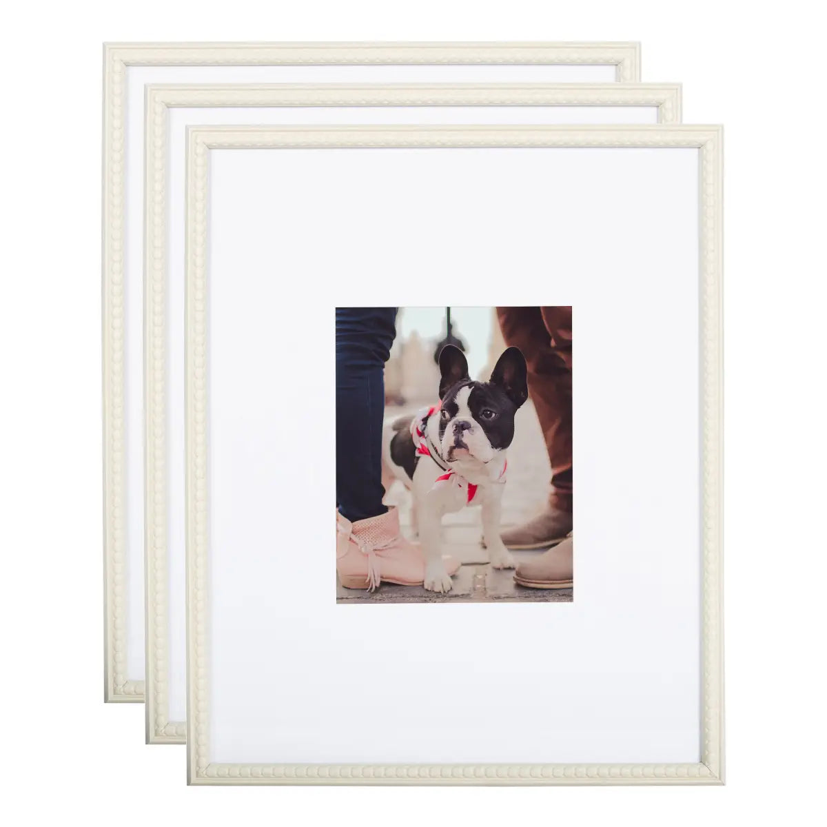 Adlynn Beaded Photo Frames - Set of 3 - White - kateandlaurel