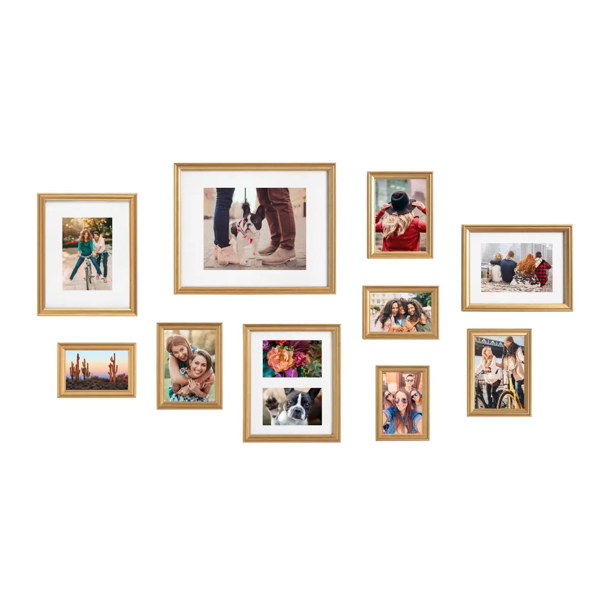 Adlynn Gallery Wall Picture Frames - Set of 10 - Gold - kateandlaurel