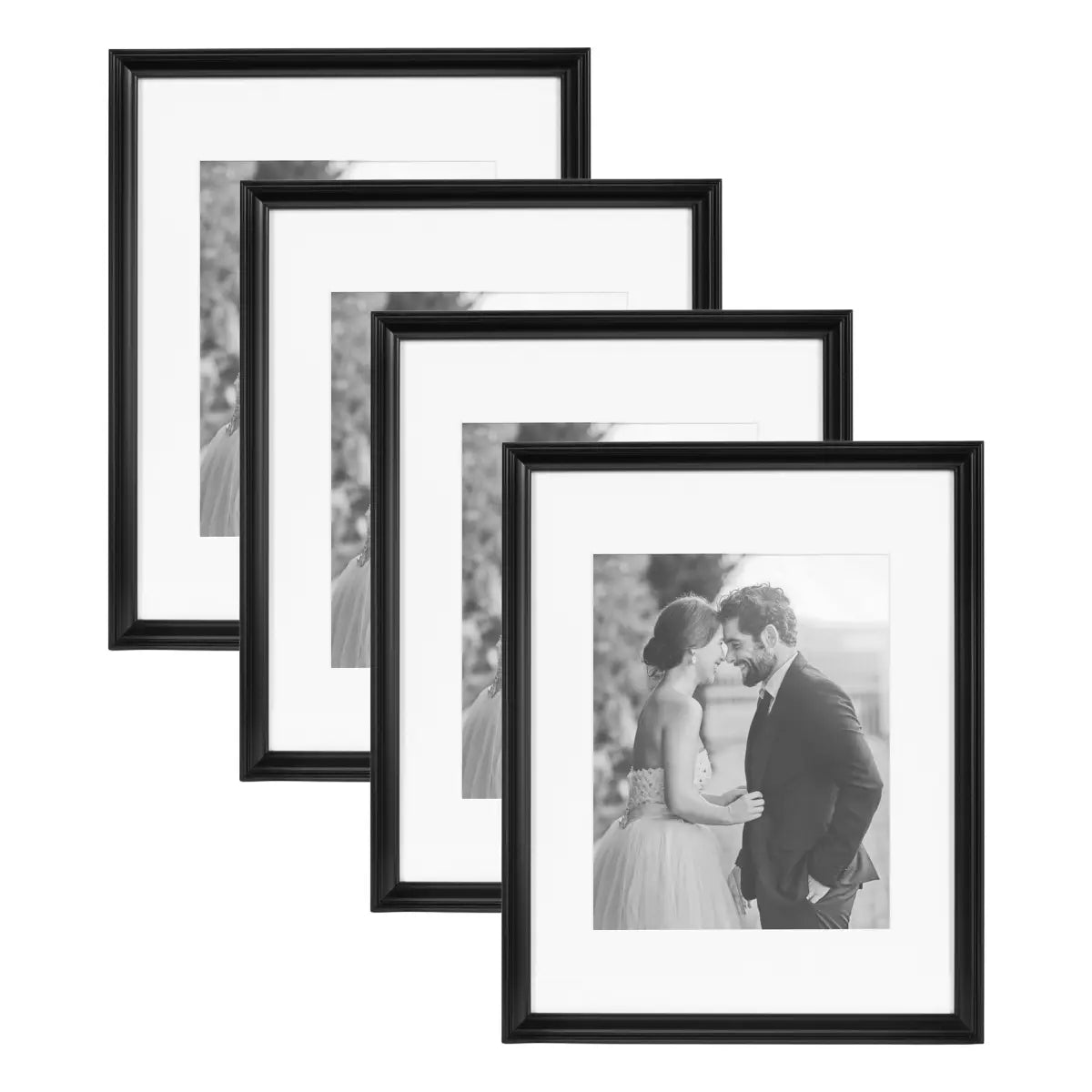 Adlynn Photo Frames - Set of 3 - Black / 11x14 matted to 8x10 - kateandlaurel
