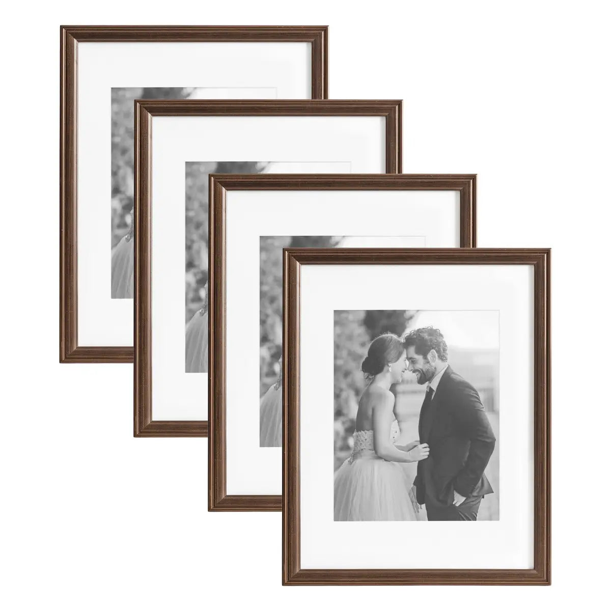 Adlynn Photo Frames - Set of 3 - Bronze / 11x14 matted to 8x10 - kateandlaurel