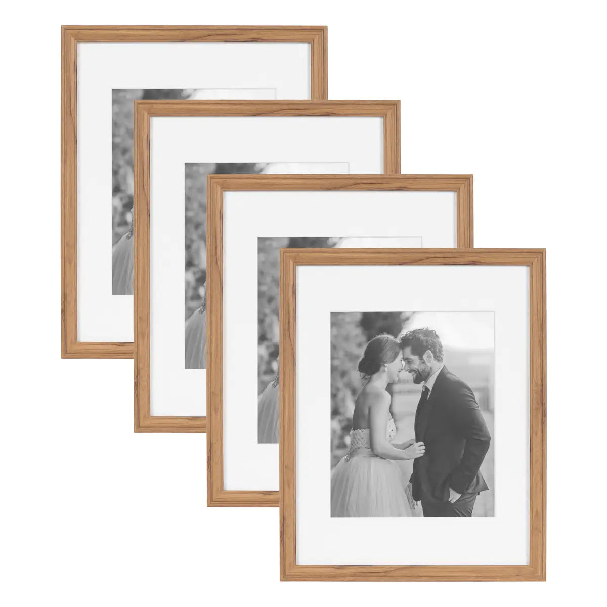 Adlynn Photo Frames - Set of 3 - Brown / 11x14 matted to 8x10 - kateandlaurel