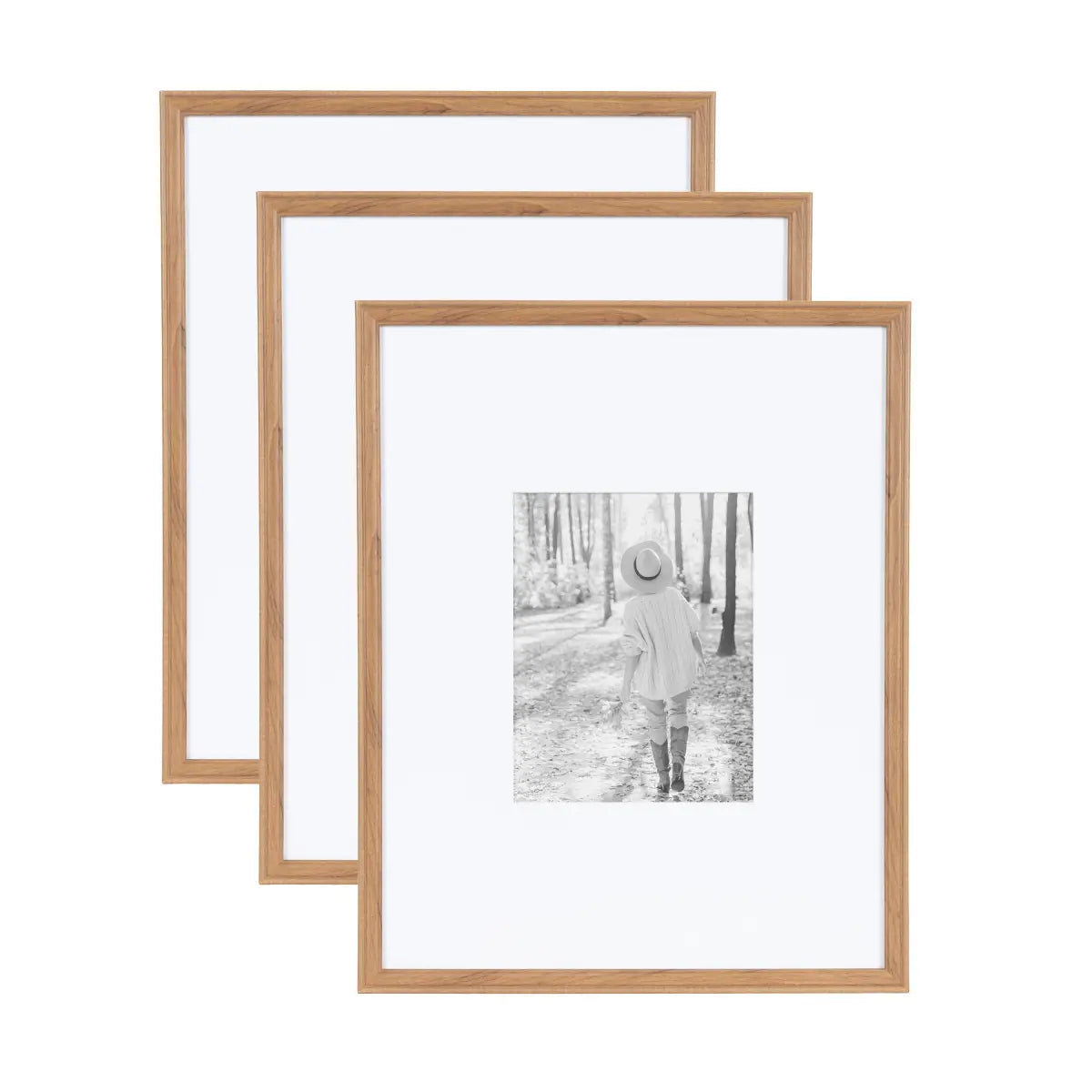 Adlynn Photo Frames - Set of 3 - Brown / 16x20 matted to 8x10 - kateandlaurel
