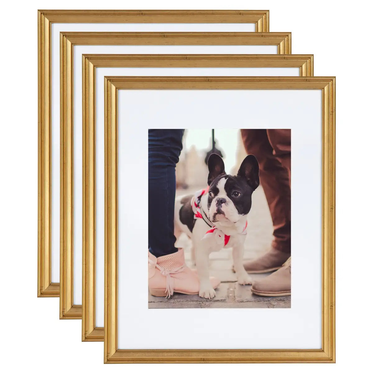 Adlynn Photo Frames - Set of 3 - Gold / 11x14 matted to 8x10 - kateandlaurel