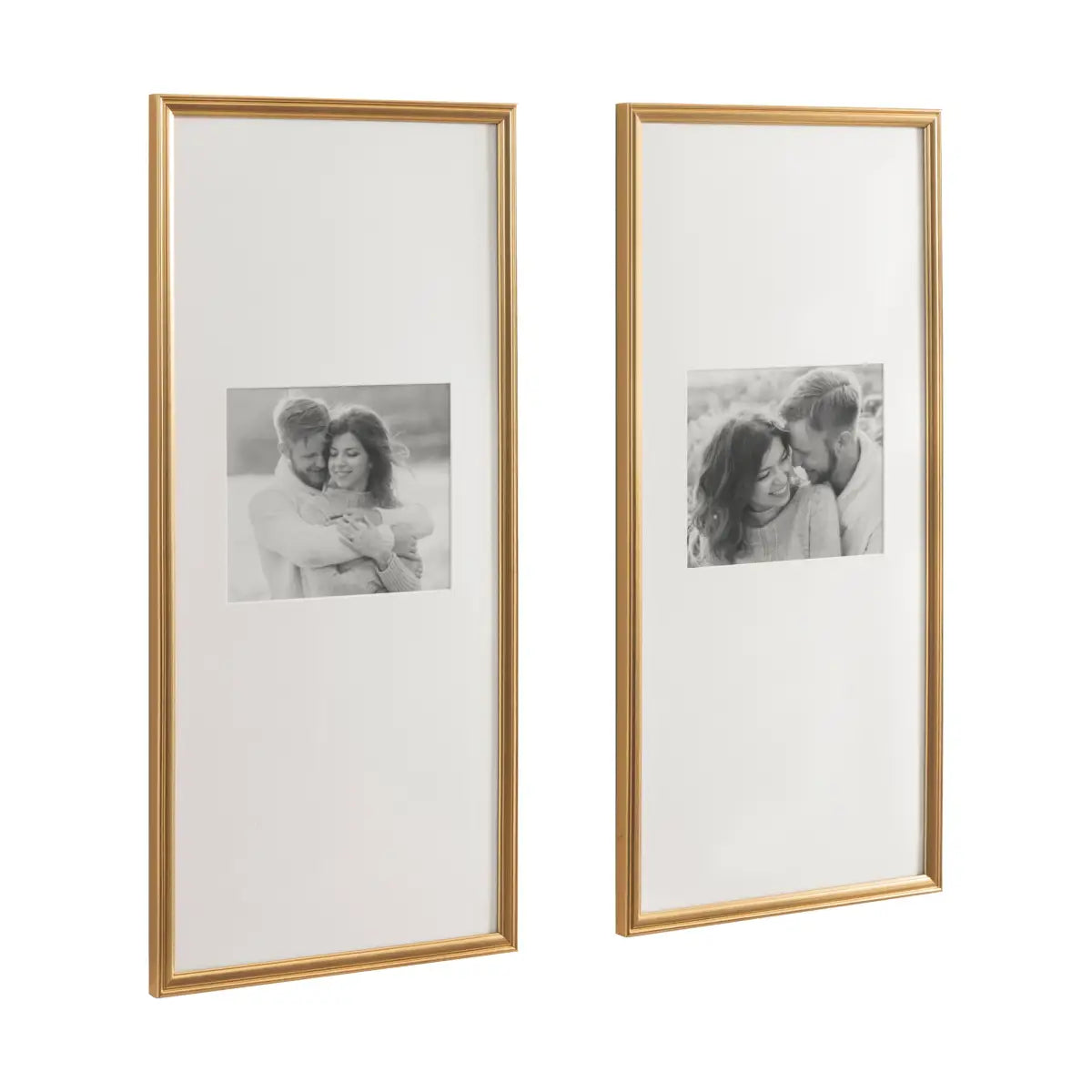 Adlynn Photo Frames - Set of 3 - Gold / 14x30 matted to 8x10 - kateandlaurel