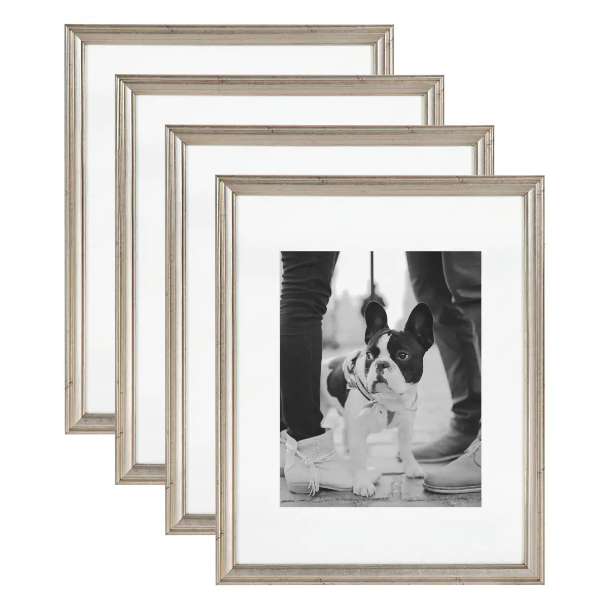Adlynn Photo Frames - Set of 3 - Silver / 11x14 matted to 8x10 - kateandlaurel
