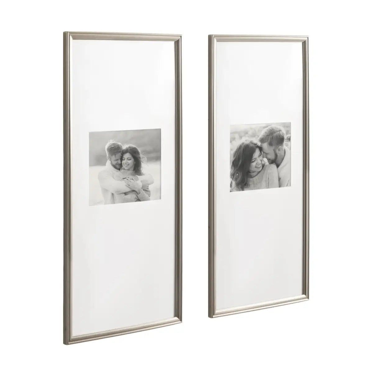 Adlynn Photo Frames - Set of 3 - Silver / 14x30 matted to 8x10 - kateandlaurel