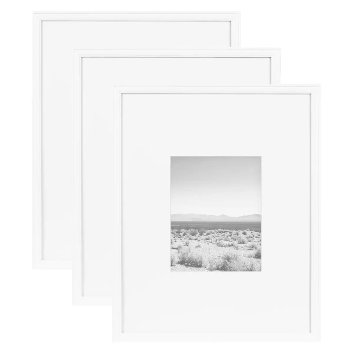 Adlynn Photo Frames - Set of 3 - White / 16x20 matted to 8x10 - kateandlaurel