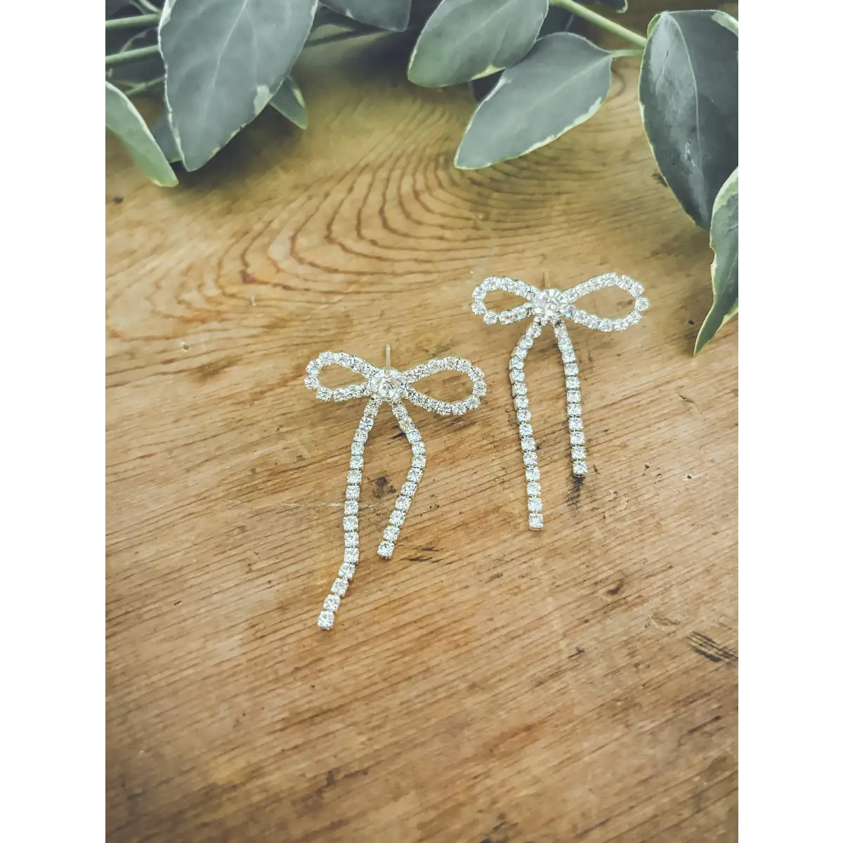 Crystal Bow Earrings - Rooted Home Goods