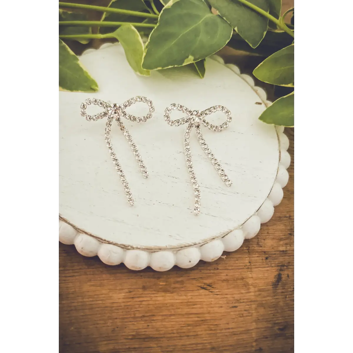 Crystal Bow Earrings - Rooted Home Goods