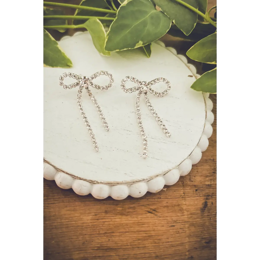 Crystal Bow Earrings - Rooted Home Goods
