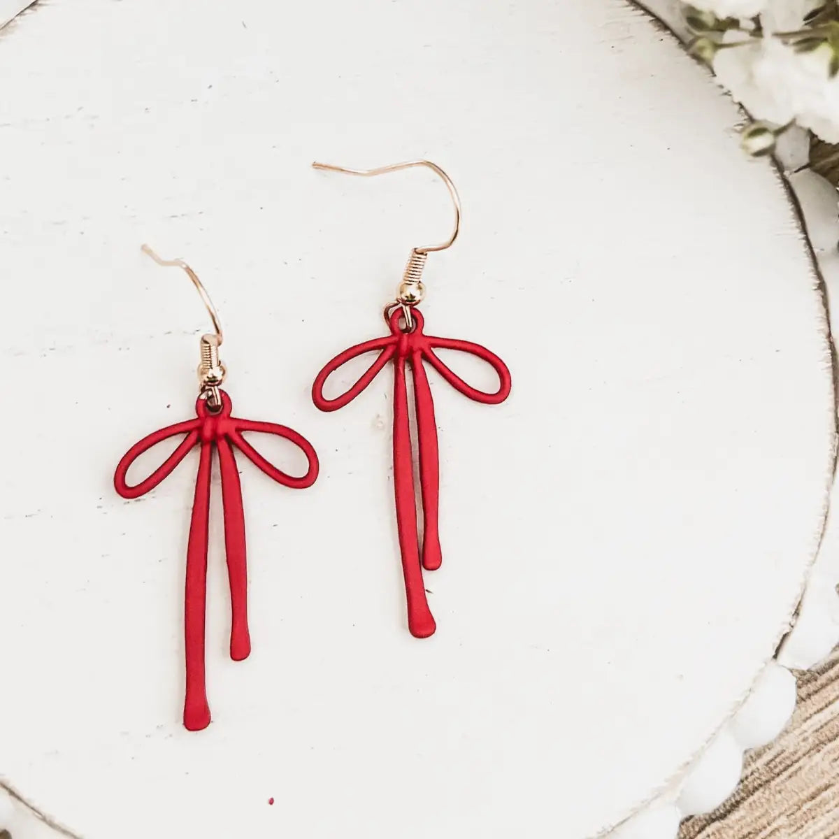 Red Bow Earrings - Rooted Home Goods