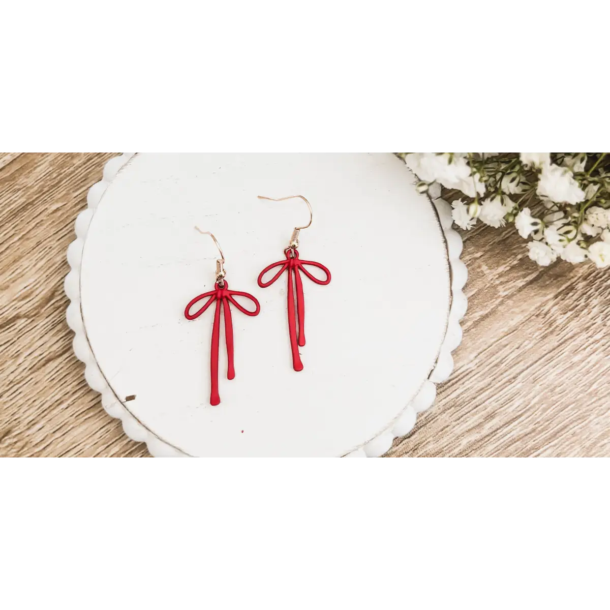 Red Bow Earrings - Rooted Home Goods
