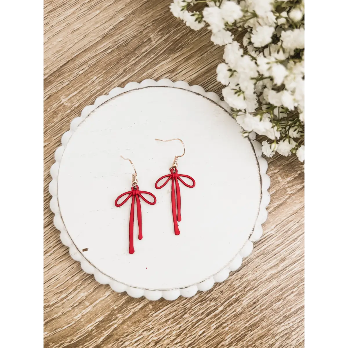 Red Bow Earrings - Rooted Home Goods