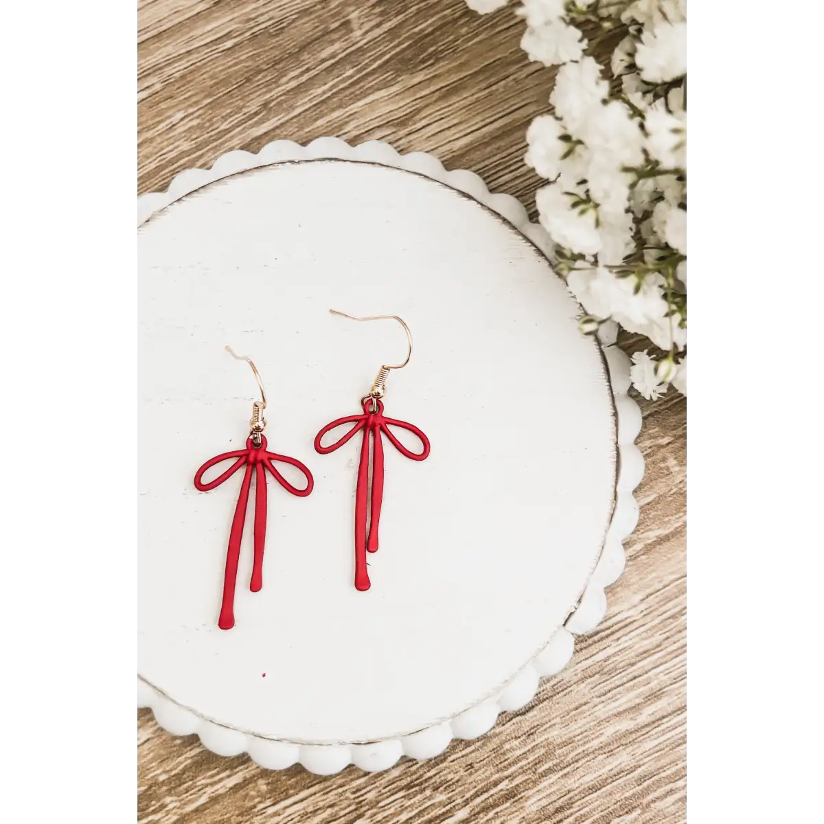 Red Bow Earrings - Rooted Home Goods