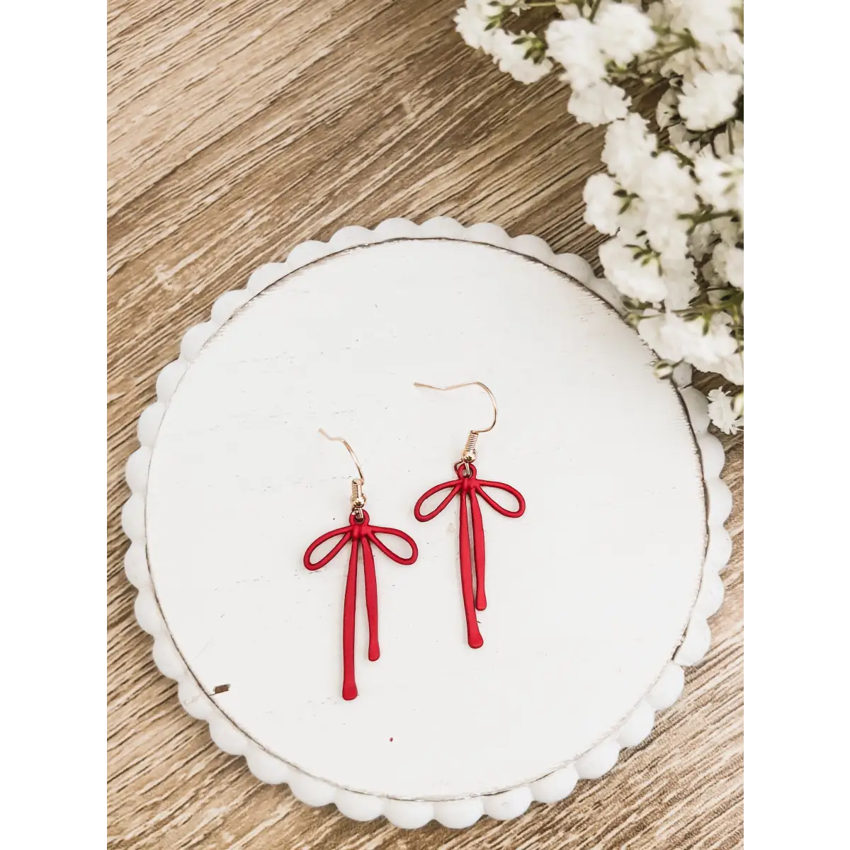 Red Bow Earrings - Rooted Home Goods