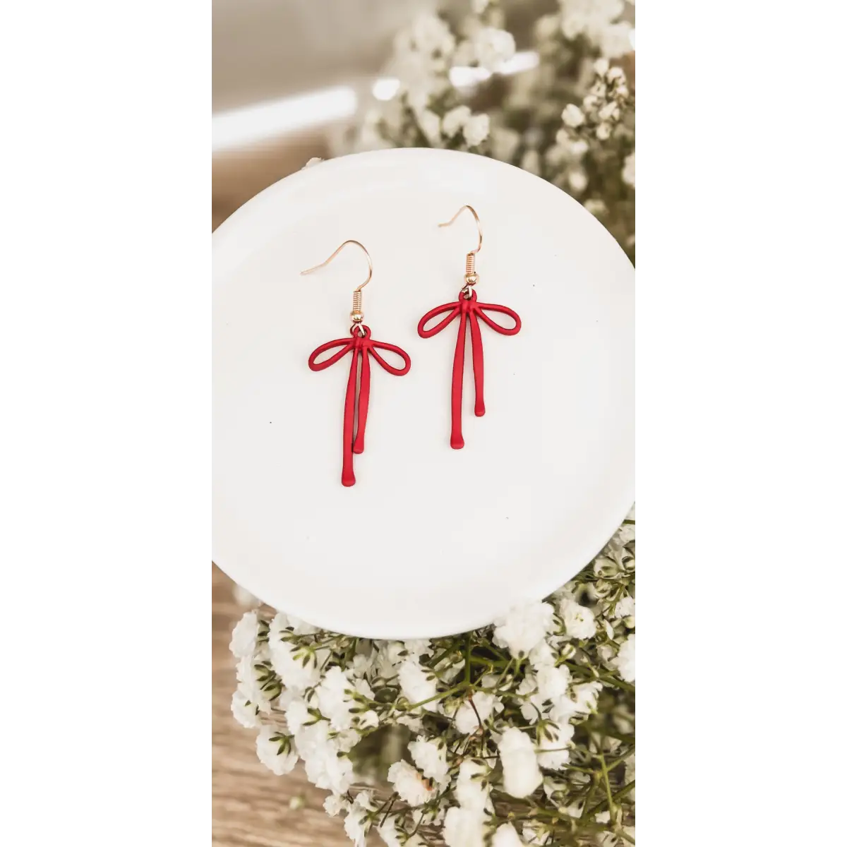 Red Bow Earrings - Rooted Home Goods