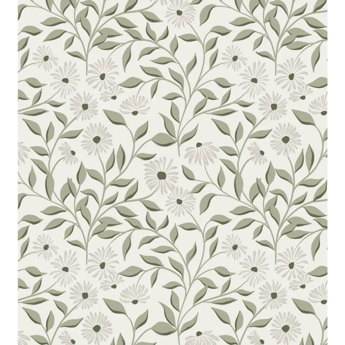 Adrian Wallpaper - Winding Daisies - by Lisee Ree - Sample 1 foot by 1 foot / Sage - Loomwell Home Goods