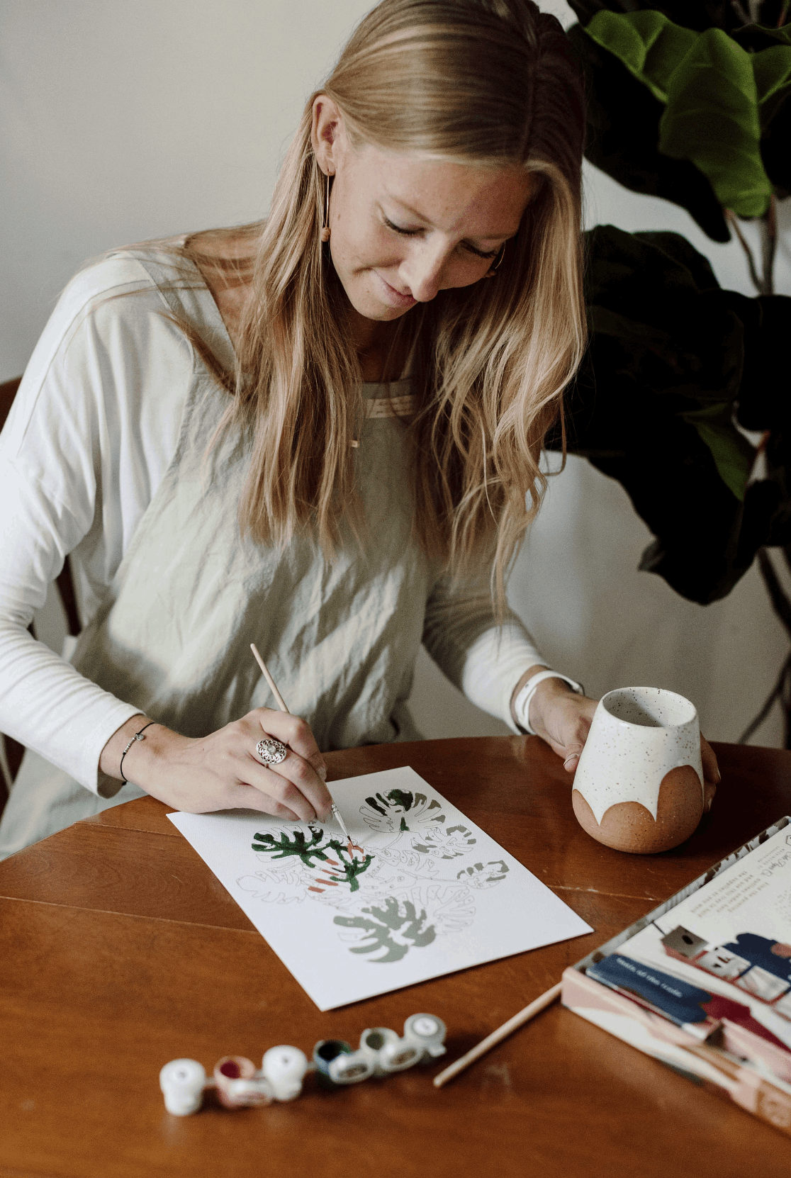 Paint-By-Number Kit - Hydrangea Garden - Cate Paper Co.