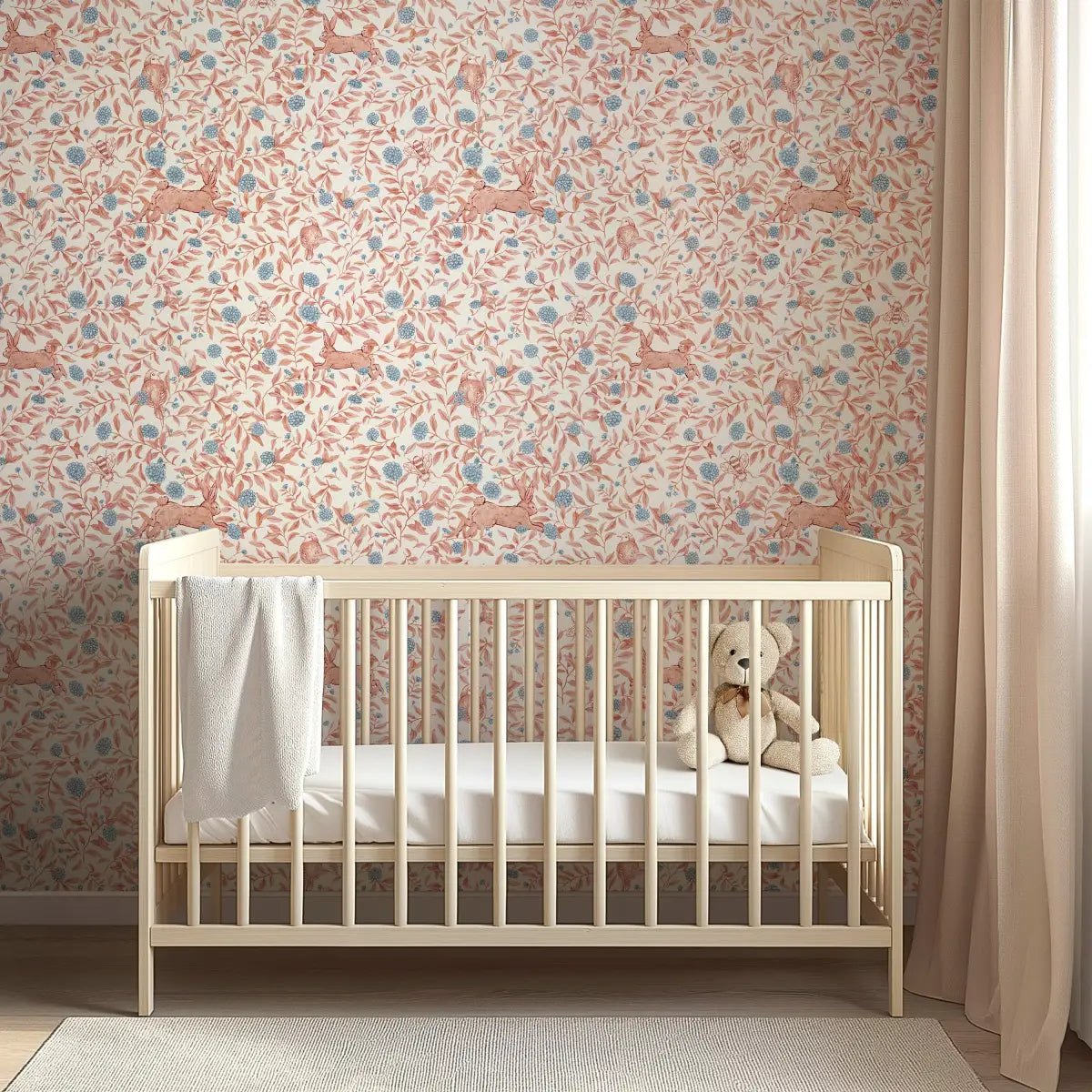 Afton Wallpaper - Bunnies Birds and Bees - by Luna Pictata - Loomwell Home Goods