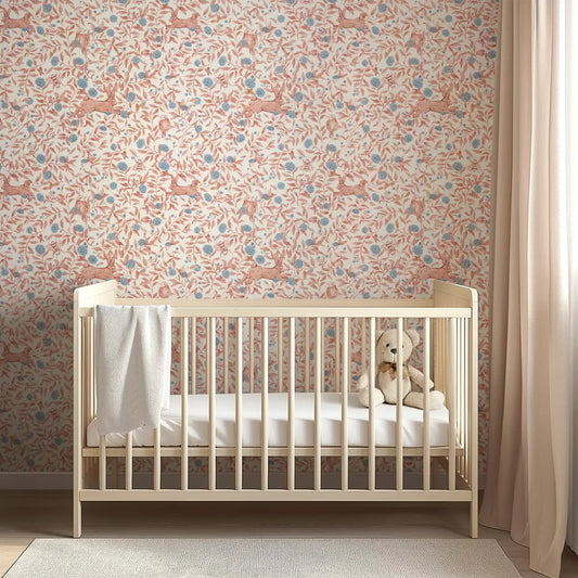Afton Wallpaper - Bunnies Birds and Bees - by Luna Pictata - Loomwell Home Goods