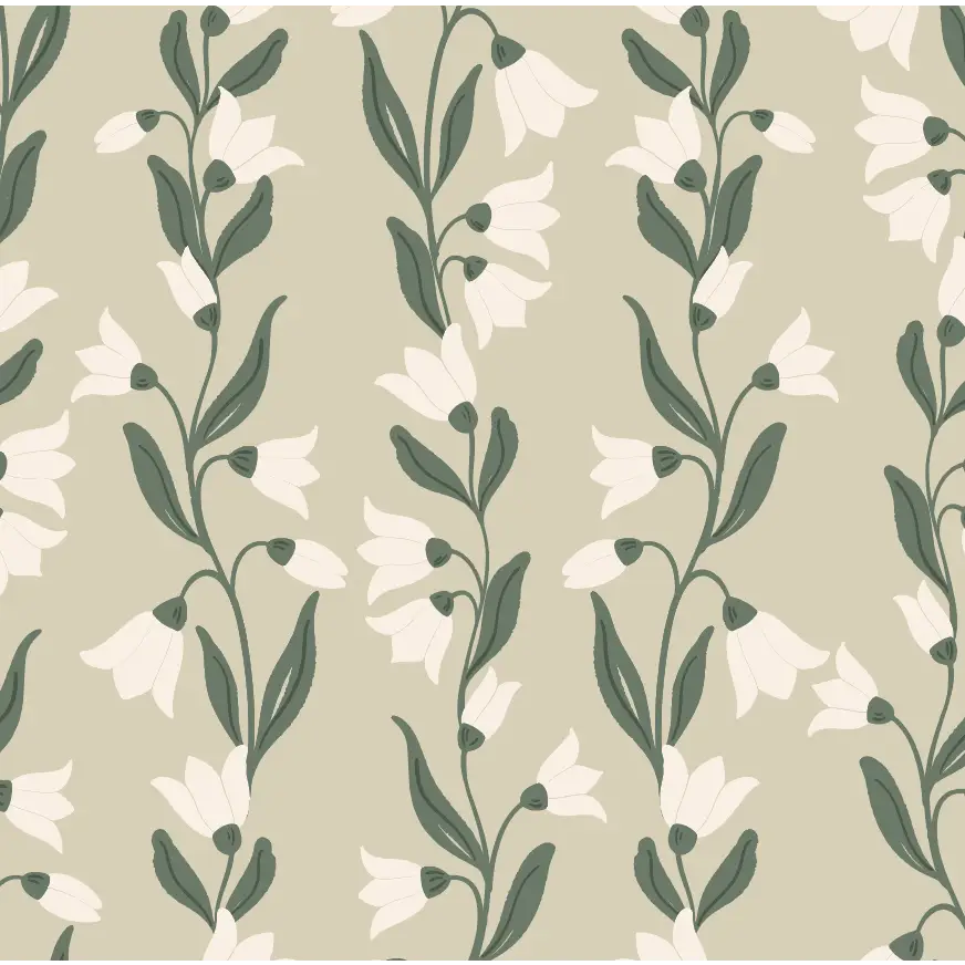 Agatha Wallpaper - Travelling Tulips - by Gabriela Dachin - Loomwell Home Goods