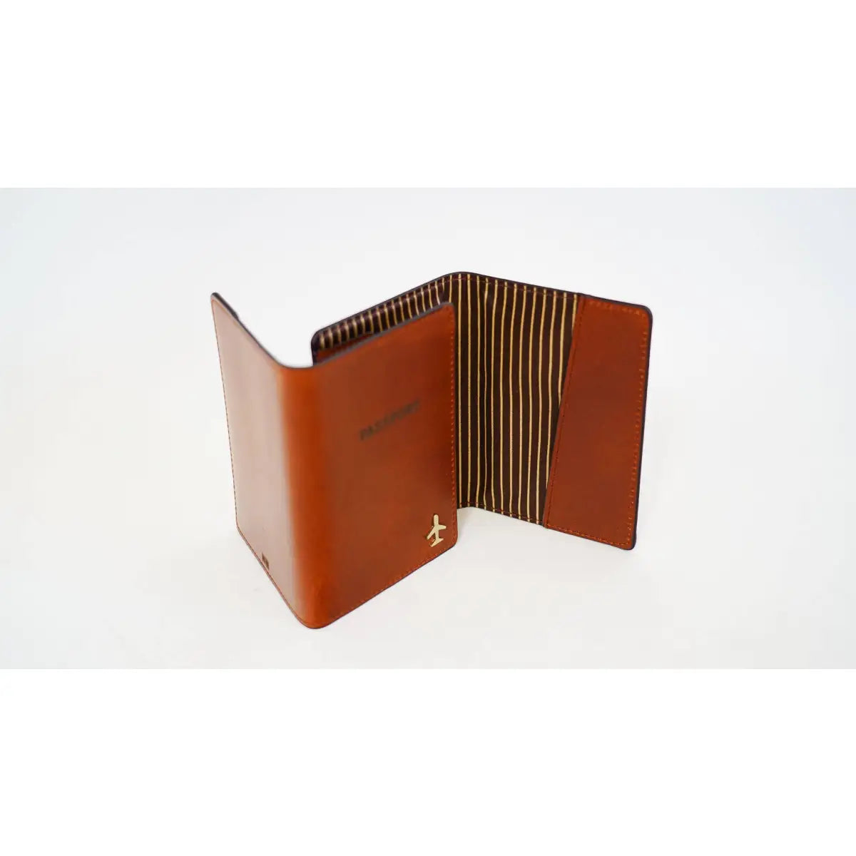 Leather Passport Holder with Airplane Icon - Most Wanted USA