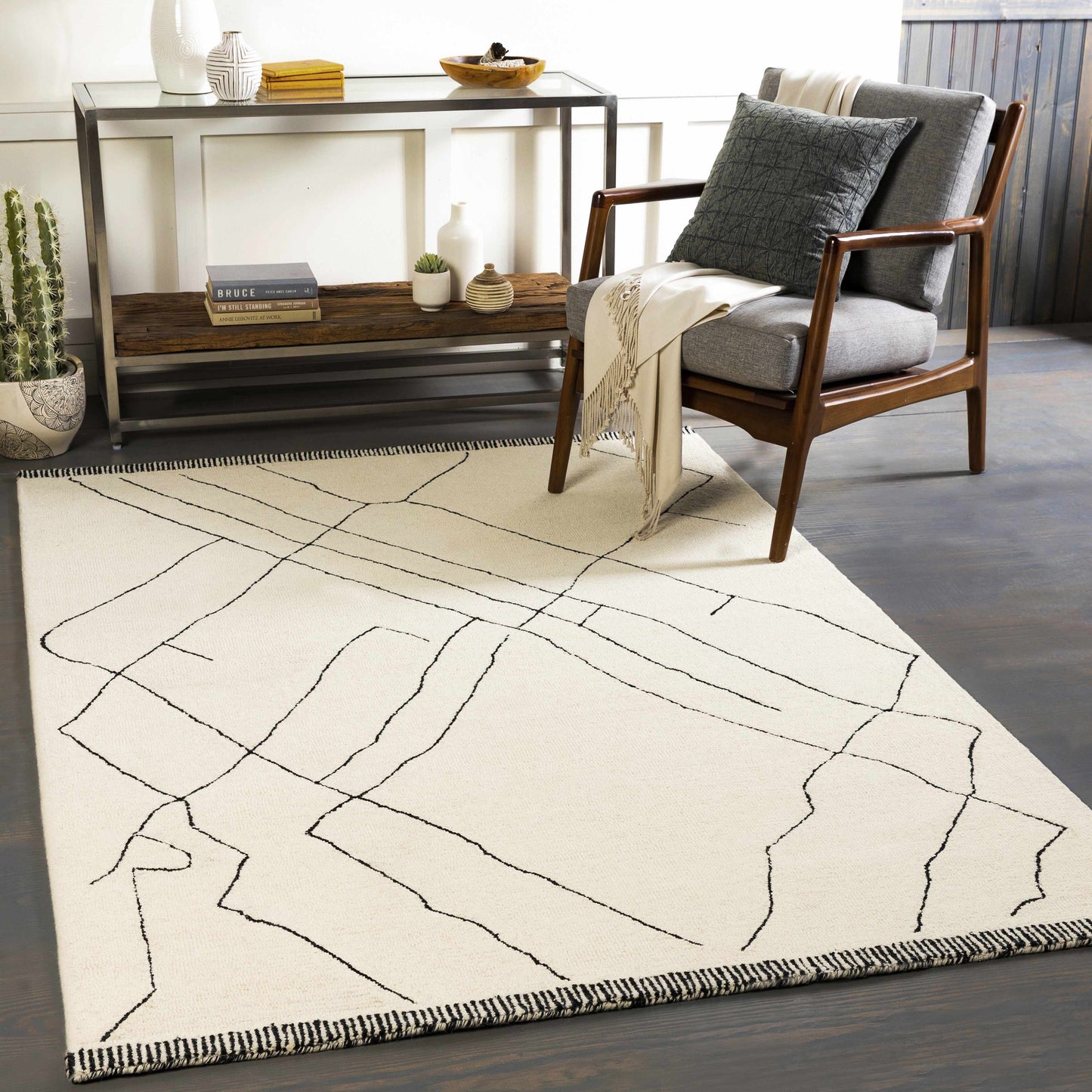 Alaca Arsenal Cream Wool Rug