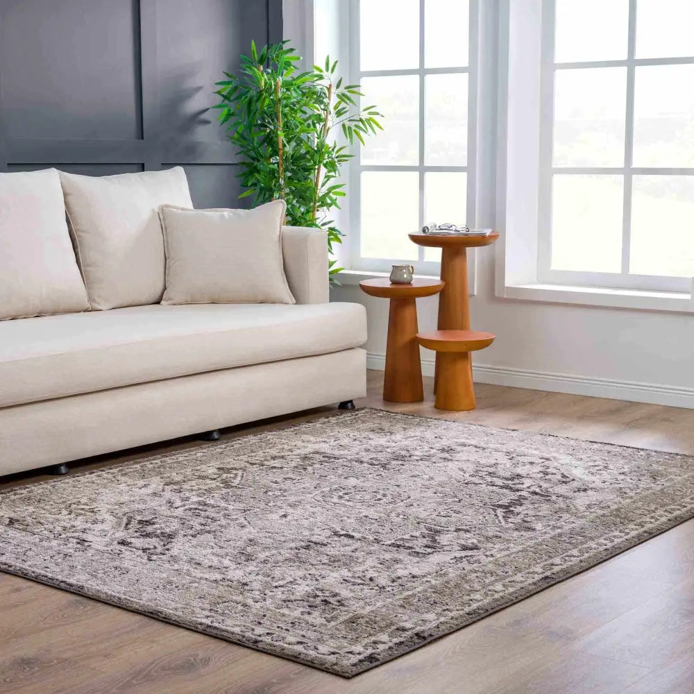 Albie Charcoal & Beige Area Rug - Clearance - Boutique Rugs