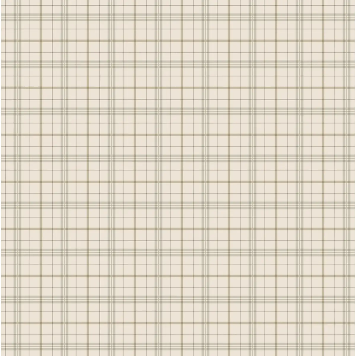 Alcott Wallpaper - Traditional Plaid - by Grateful Artsy Soul - Sample 1 foot by 1 foot / Cream and Sage - Loomwell
